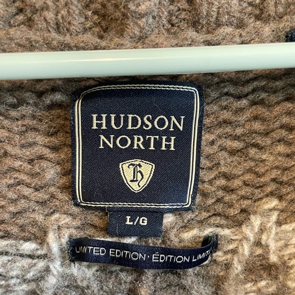 HUDSON NORTH - lambs wool "Quamichan cardigan," size large - Picture 3 of 4